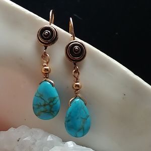 Turquoise and Copper Earrings